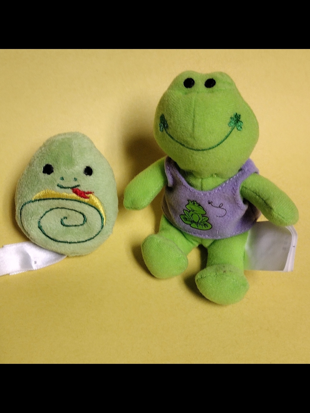 3/$30 Build-A-Bear Green Frog Plush Purple Outfit and Light Green Small Toy